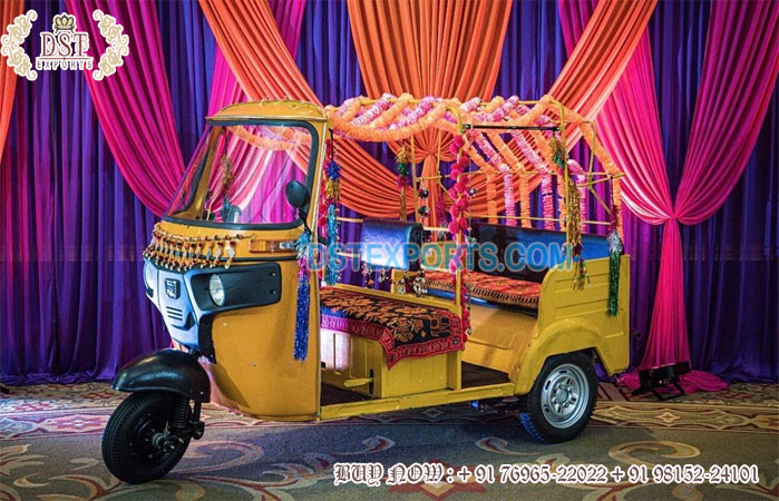 Decorative Auto Rickshaw for Unique Bride Entry