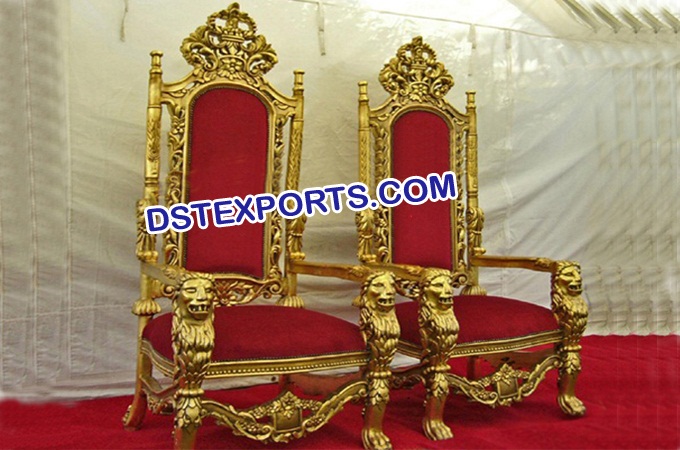 Indian Marriage golden Chairs Set