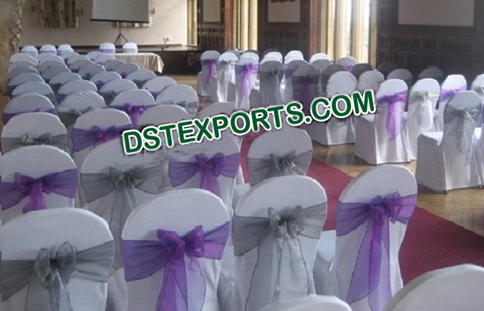 White Chair Cover With Tissue Sashas
