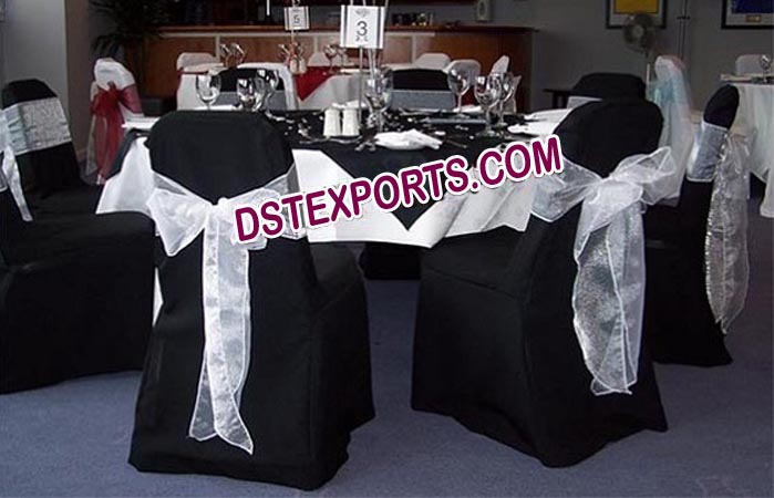 Wedding Black Chair Cover  With Sashas
