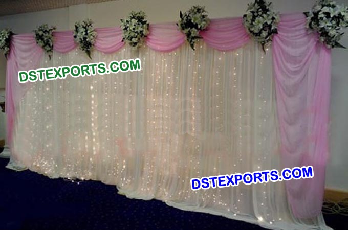 Embroidered Wedding Stage Pink backdrop