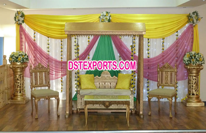 Indian Wedding Swing With Golden Swing