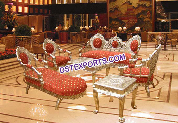 Asian Wedding Royal Victorian Sofa Set With Stool