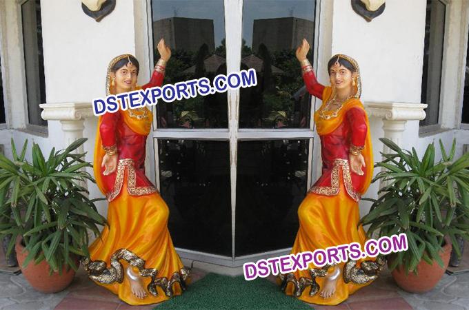 Welcome Punjabi Lady Entrance Statue