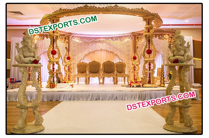 Traditional Indian Wedding Hand Carved Wood Mandap