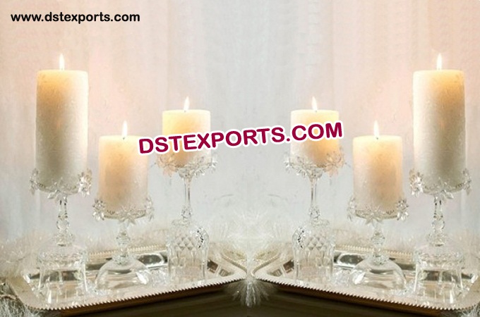 Latest Wedding Table Crystal Candle Stand