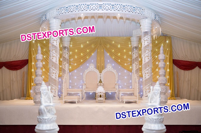 Bollywood Wedding White Fiber Crystal Mandap