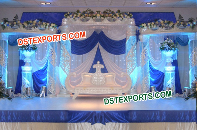 Wedding Lighted Crystal Pillar Stage Set