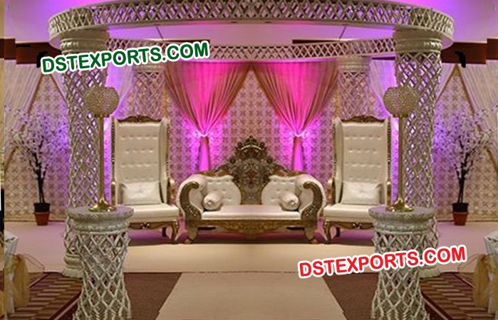 Wedding Crystal Mandap With Maharaja Furniture