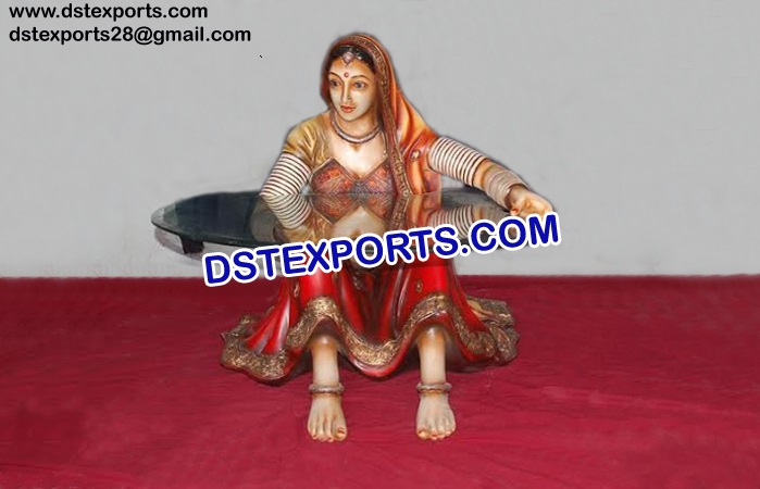 Rajasthani Fiber Statue Cum Table