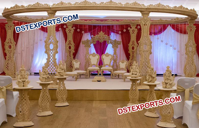 Gorgeous  Wooden Carved Mandap for Wedding