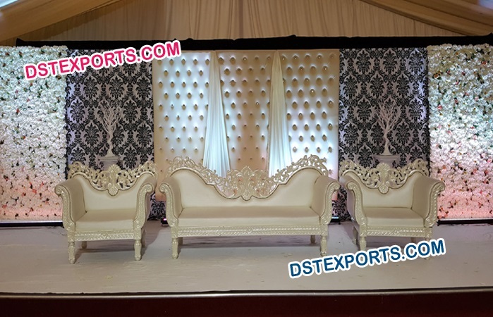 White Leather Wedding Wall Panel