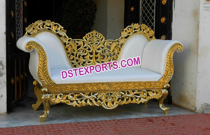 Golden Carved Wedding Sofa