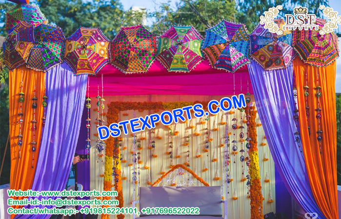 Srilankan Mehndi Stage Umbrella Decoration