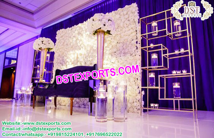 Asian Wedding Decor with Candle and Flower wall