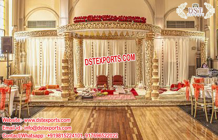 Golden Fiber Decorative Wedding Mandap
