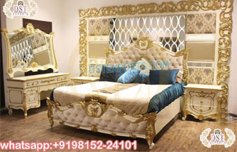 Traditional Gold Finished Bedroom Furniture