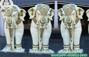 Big Size FRP Elephant Statues For Wedding Decor