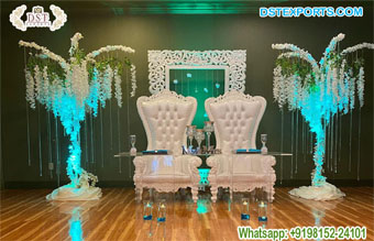 Elegant Anniversary Function Stage Couple Chairs