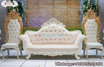 Modern Wedding Love Seat With High Back Chairs