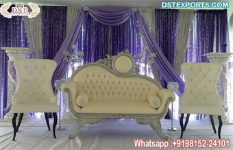 Modern Wedding Stage White Couple Sofa Set