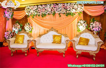 South Indian Wedding King & Queen Throne Sofa Set