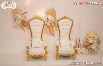 Elegant Wedding King Queen Throne Chairs