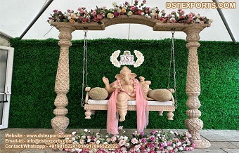 Marvelous Gujarati Wedding Swing With Ganesha