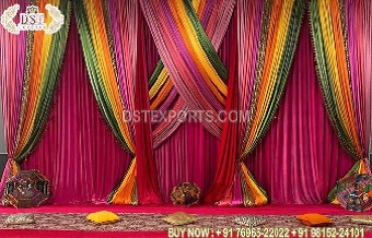 Multicolor Plain Drapes For Wedding Stage Backdrop