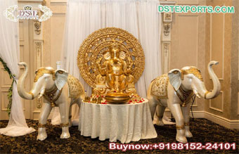 Hindu Wedding Foyer Decor with Ganesha Statue