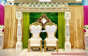 Glamorous Hindu Wedding Stage Couple Chairs