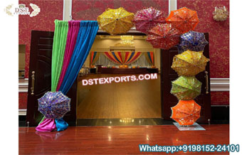 Sangeet Night Stage Umbrellas For Welcome Decor