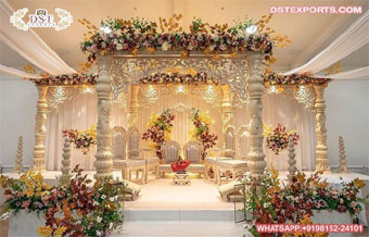 Marvelous Hindu Wedding Ceremony Wooden Mandap UK