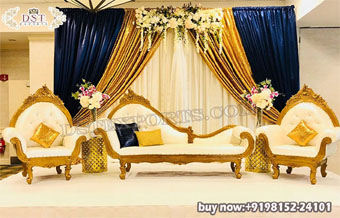 Classic Wedding King Queen Italian Throne Sofa Set