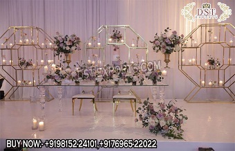 Decorative Hexagon Metal Arches For Wedding Stage