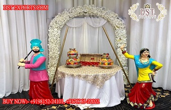 Punjabi Culture Wedding Entrance FRP Statue Decor