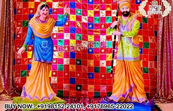 Punjabi Frp Bhangra Statues For Hotels and Havelis