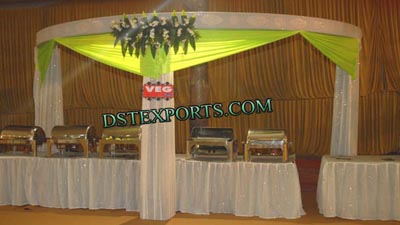 Indian wedding food stalls decorated