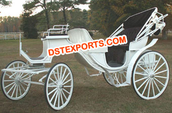 White Victoria Horse Drawn Carriages