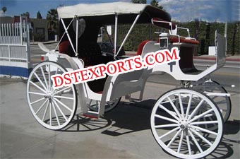 Wedding White Horse Drawn Victoria Carriages