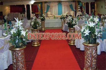 Indian Wedding Golden Carved Pillar Mandap