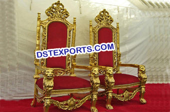 Indian Marriage golden Chairs Set