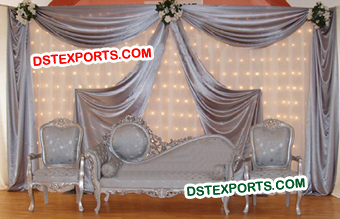 Asian Wedding Silver Carved  Furniture