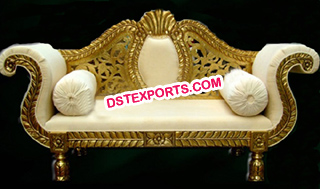 Asian Wedding Golden Brass Metal Love Seater