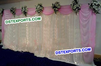 Embroidered Wedding Stage Pink backdrop