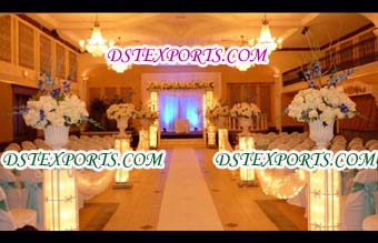 Wedding Lighted Aisleway Crystal  Pillars