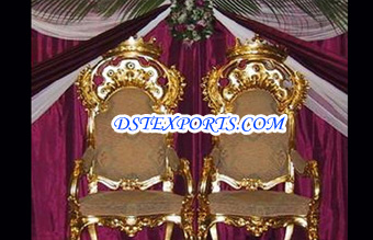 Wedding Dulha Dulhan Gold Chair Set