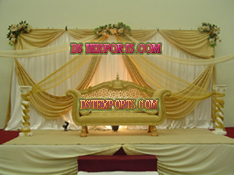 ASIAN WEDDING GOLDEN CARVED LOVE SEATER
