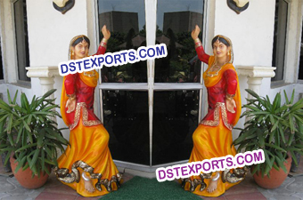 Welcome Punjabi Fiber Lady Statue