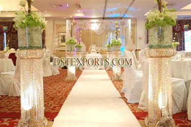 Wedding Decorated Crystal Aisleway Walkway Pillars